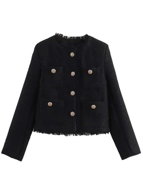 Gold-Button Slub Jacket