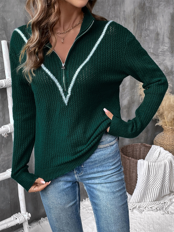 New Knitted Pullover Retro Lapel Sweater