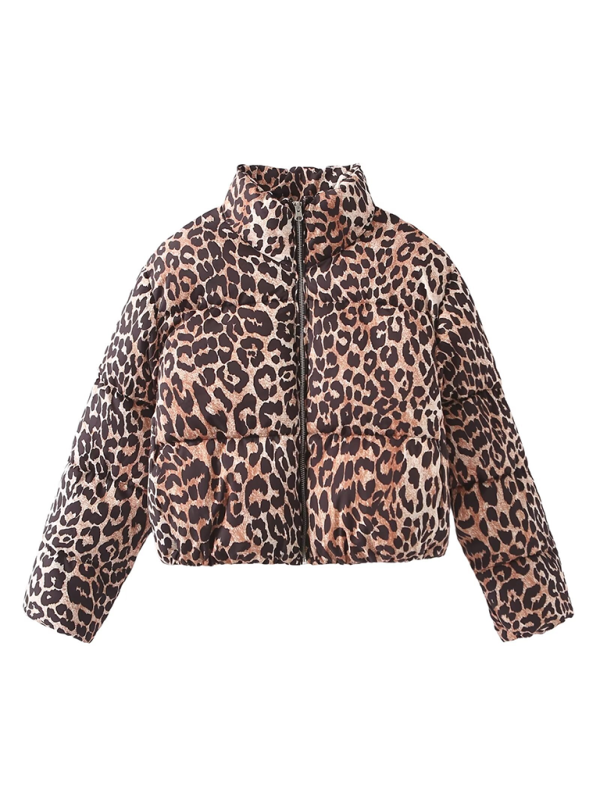 New Leopard Print Stand-Collar Jacket