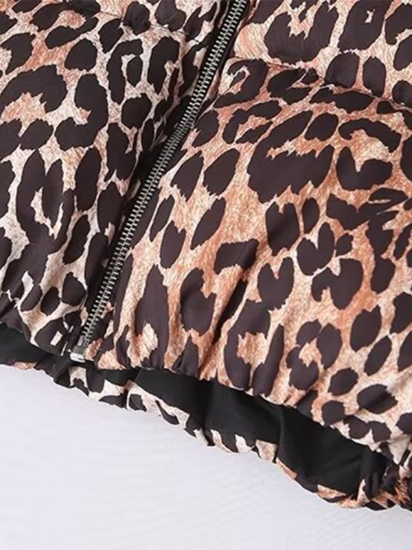 New Leopard Print Stand-Collar Jacket