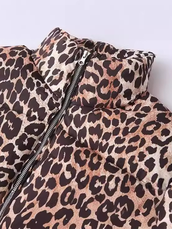 New Leopard Print Stand-Collar Jacket