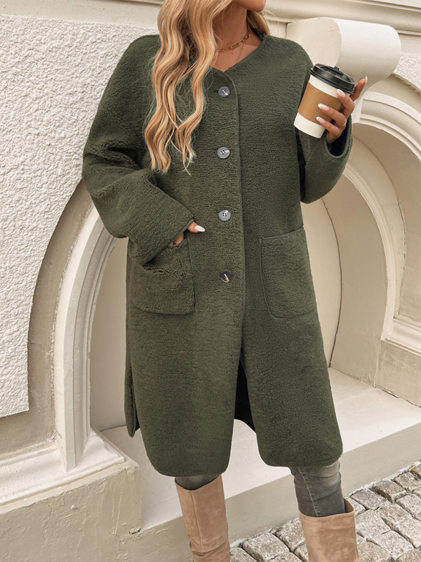 Casual Button Pocket Cardigan Trench Coat