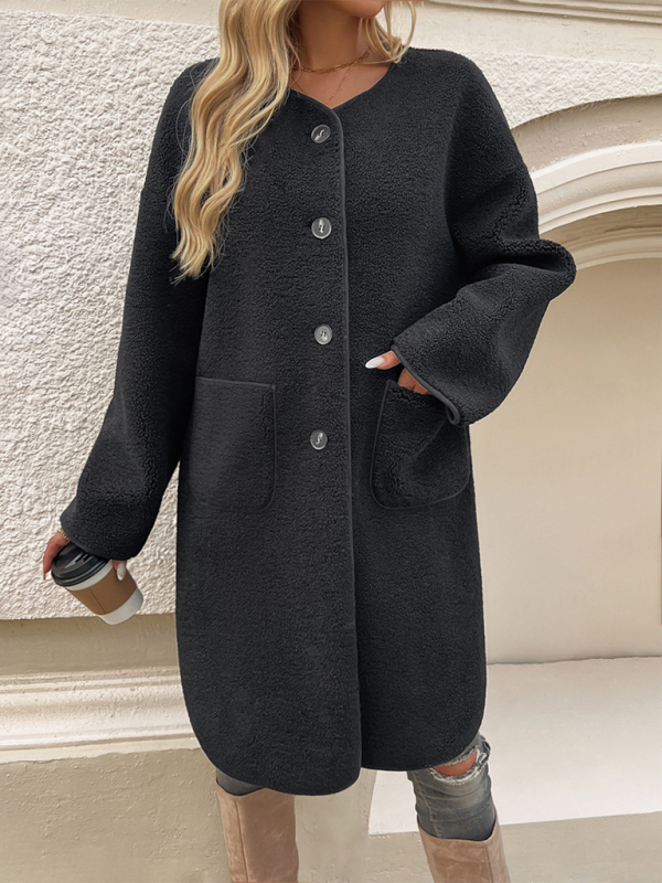 Casual Button Pocket Cardigan Trench Coat