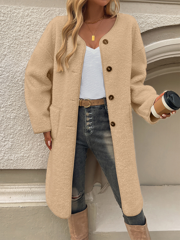 Casual Button Pocket Cardigan Trench Coat