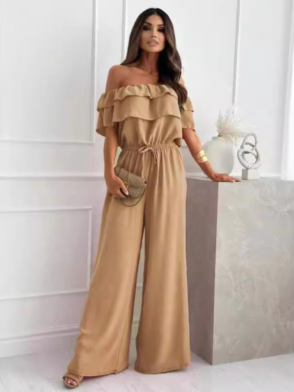 Wide-Leg Solid-Colour Jumpsuit