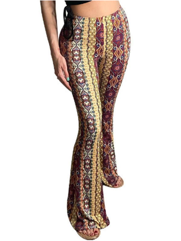 Boho Printed Skinny Casual Trousers