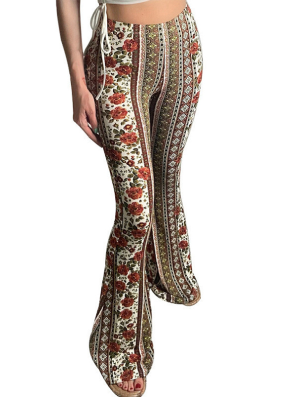 Boho Printed Skinny Casual Trousers