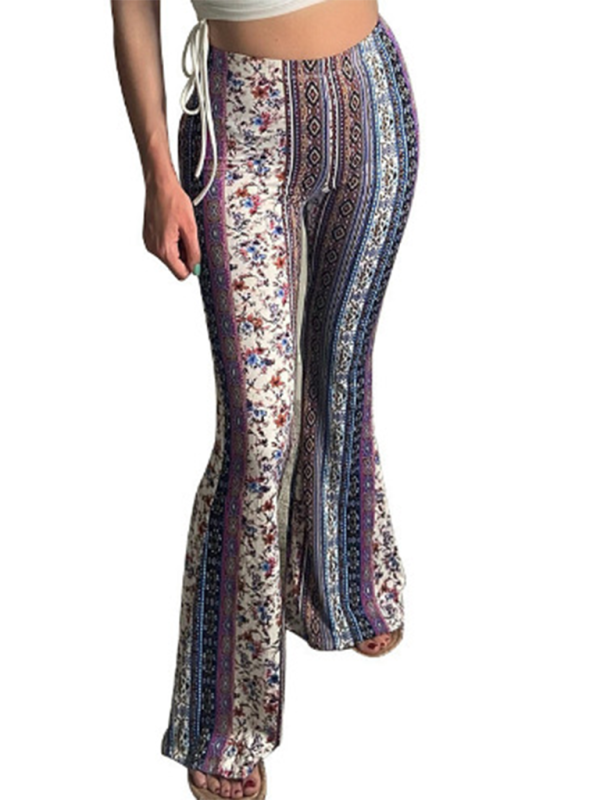 Boho Printed Skinny Casual Trousers