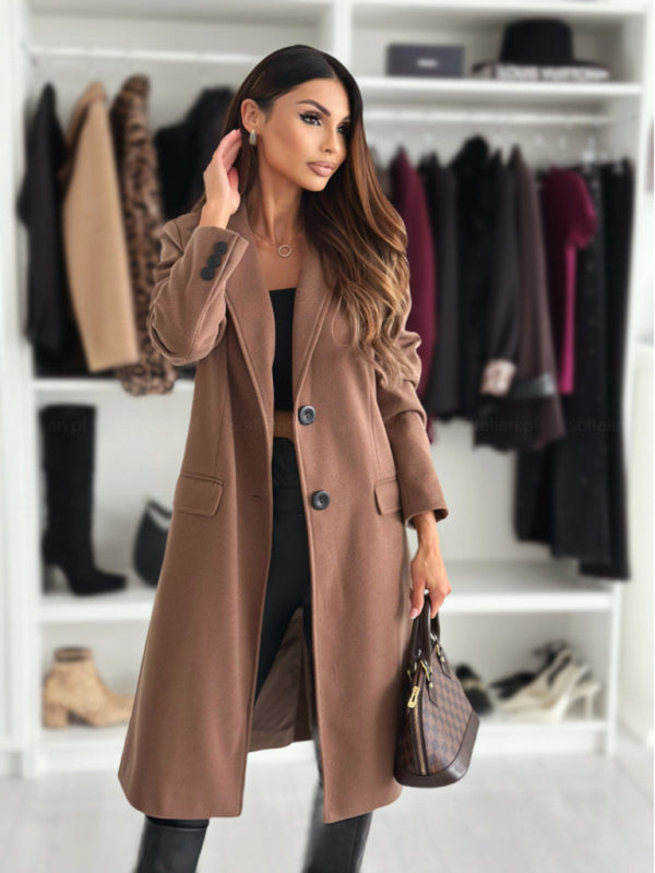 Autumn & Winter Single-Breasted Long Jacket