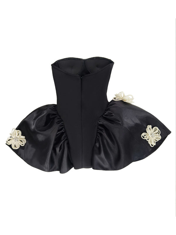 Romantic Floral Bandage Dress With Tutu Tutu