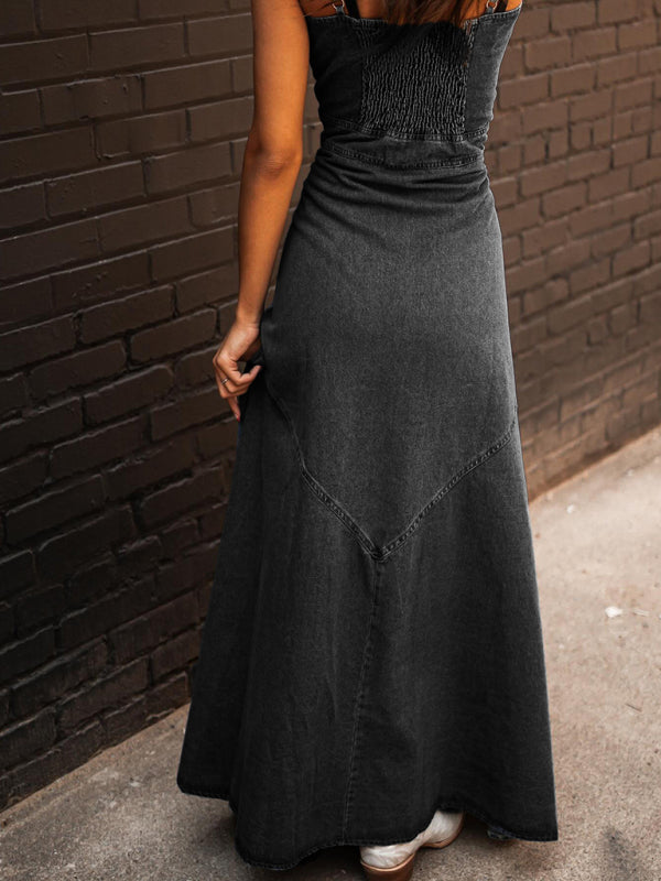 New Retro Denim Washed Swing Dress