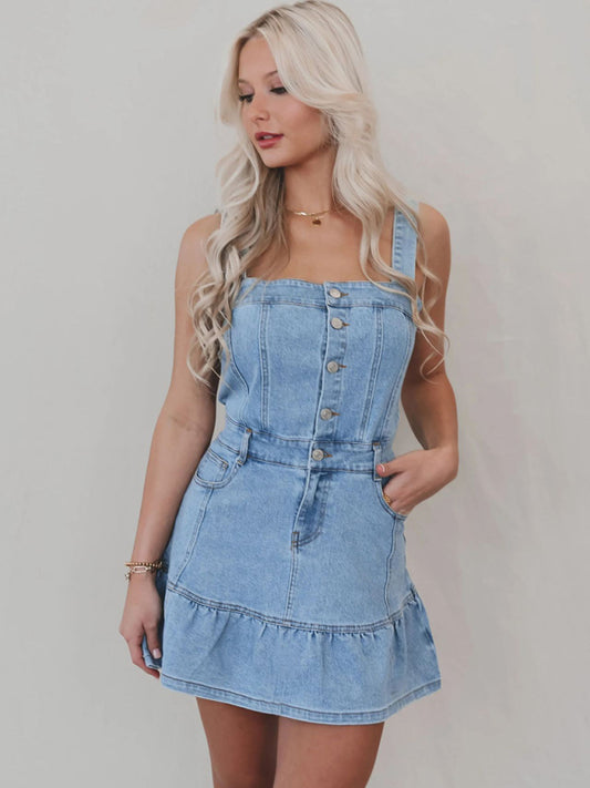 New Suspender Hottie Denim Mini Dress