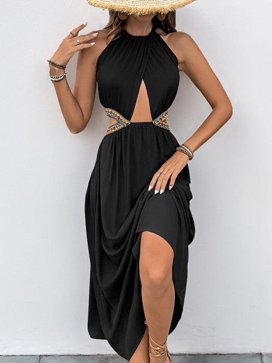 Hollow Waist-Baring Long Dress