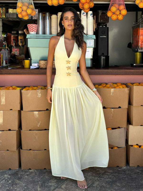 New fashion sexy hot girl starfish decoration splicing lace long dress