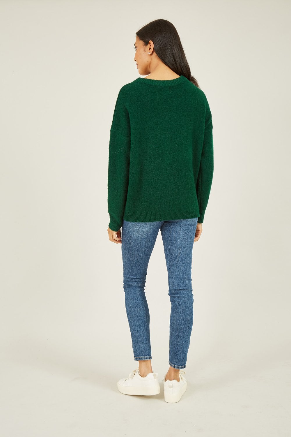 Green Sequin Bow Knitted Jumper