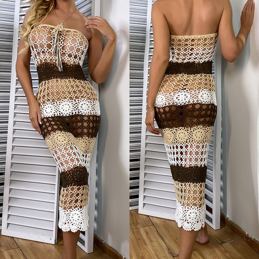 Crochet Stitching Maxi Dress