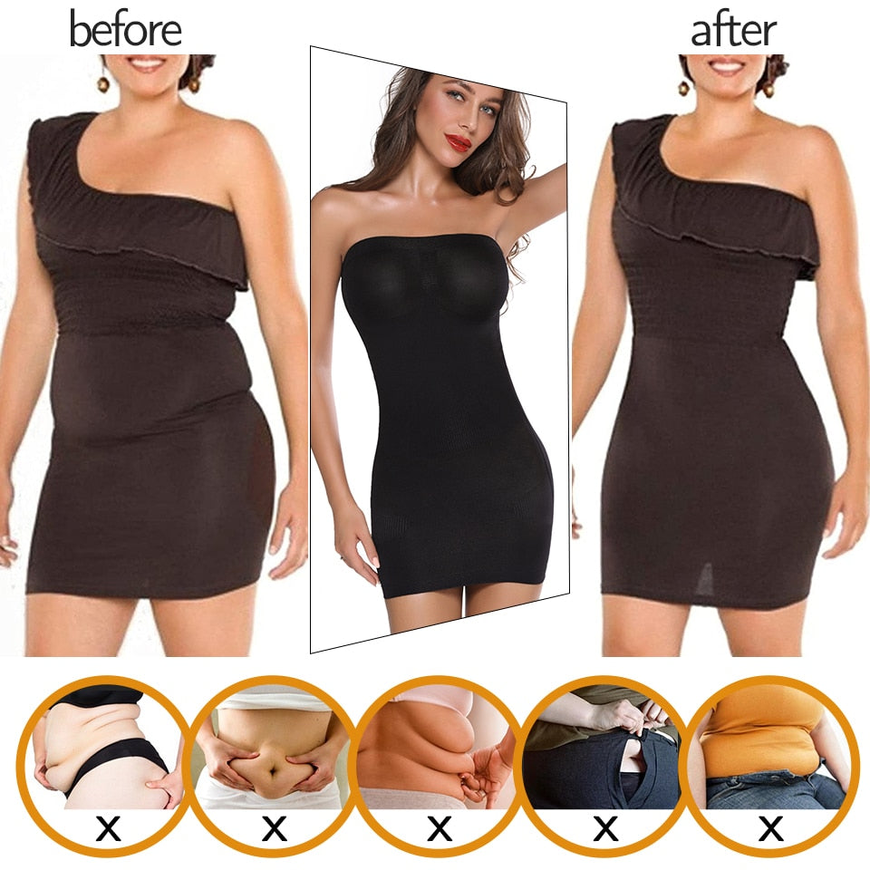 Strapless Shapewear. Tummy Control Slips. Full Body Shaper. Seamless Underwear.