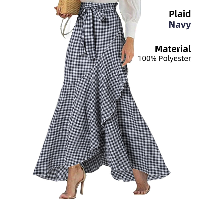 Casual Street Ruffles Party Maxi Jupes Long Skirt