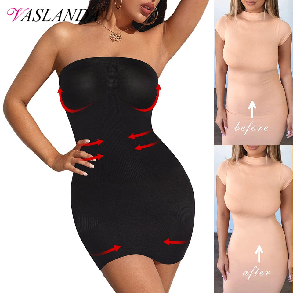 Strapless Shapewear. Tummy Control Slips. Full Body Shaper. Seamless Underwear.