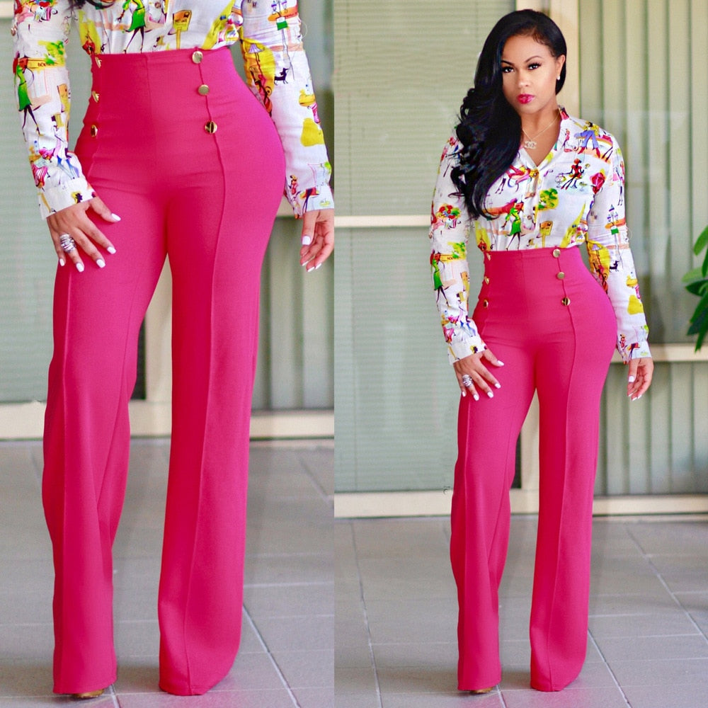 High-Waist Long Trousers