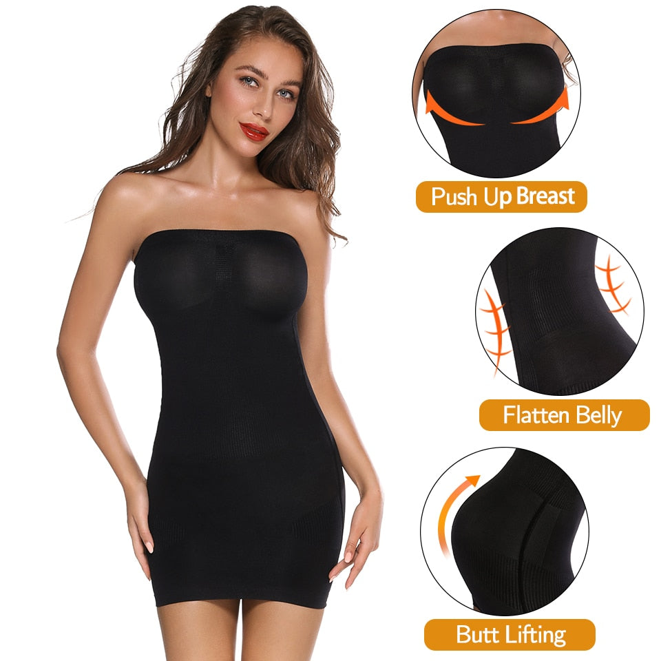 Strapless Shapewear. Tummy Control Slips. Full Body Shaper. Seamless Underwear.