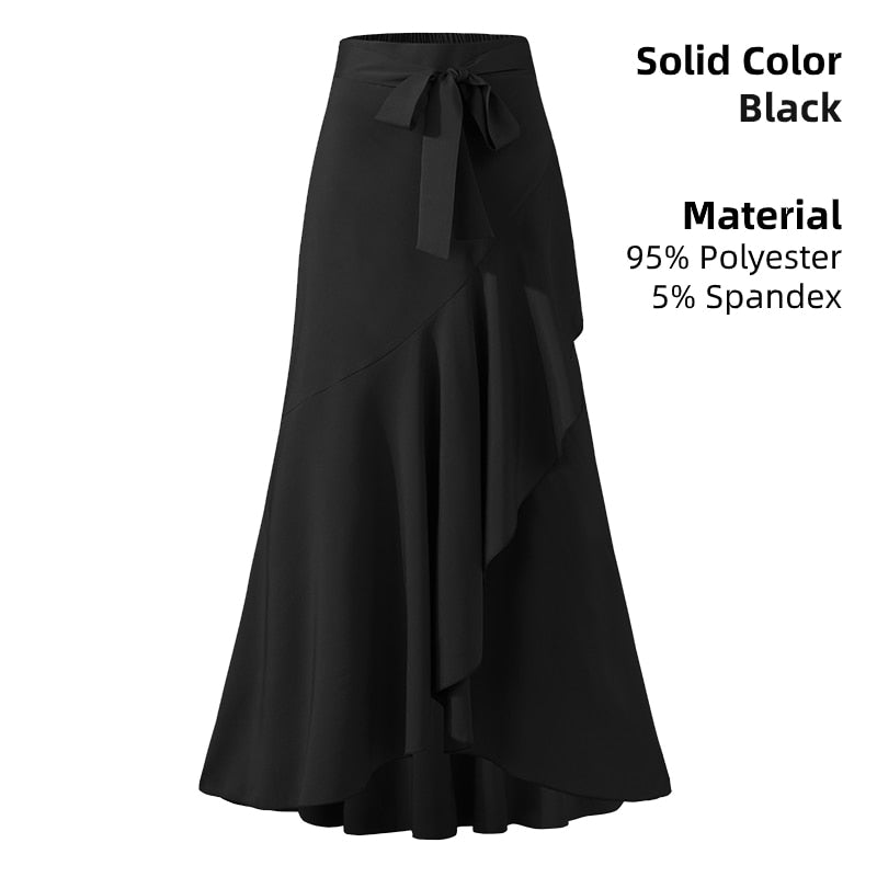 Casual Street Ruffles Party Maxi Jupes Long Skirt