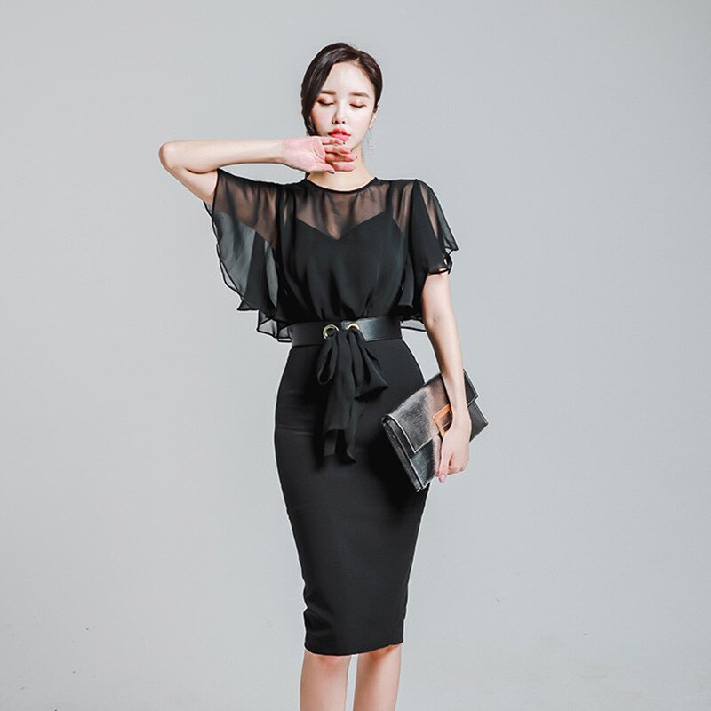 Chiffon Lotus Leaf Dress