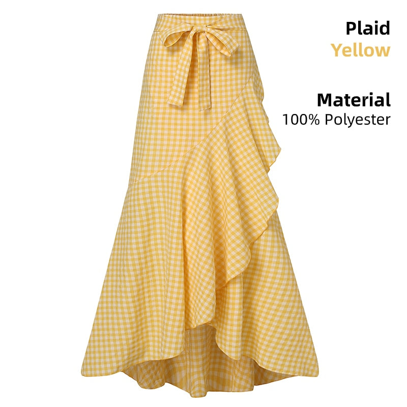 Casual Street Ruffles Party Maxi Jupes Long Skirt