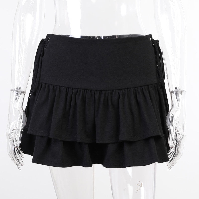 E-Girl High-Waist Bandage Mini Skirt. Dark Gothic. Punk Emo Alt Club Wear